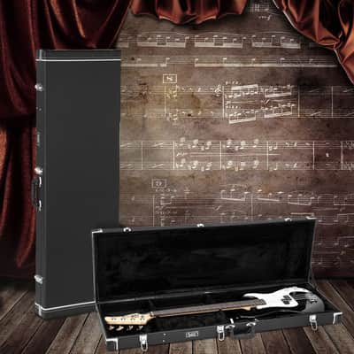 Glarry High Grade Electric/Bass Guitar Square Hard Case 2020s - Flat Black image 22