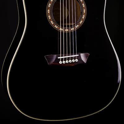 Washburn WD10SB Solid Top Dreadnought Acoustic Guitar, Black | Reverb