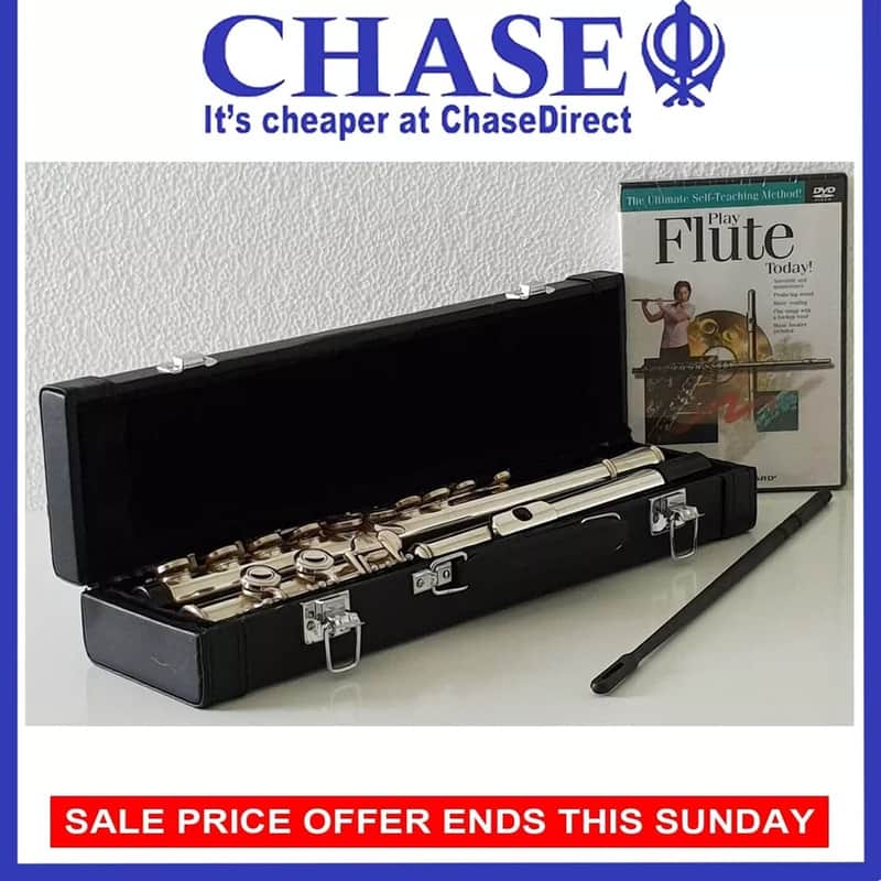 Flute In C In Silver Nickel with Hard Case & DVD Tutor - Complete Outfit~ image 1