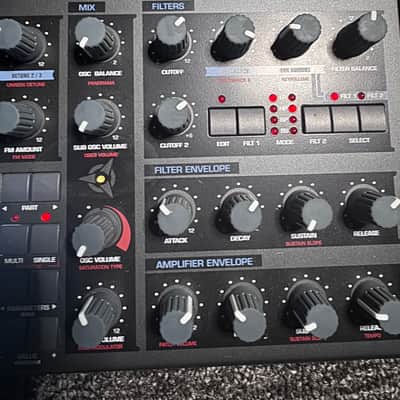 Access Virus TI Desktop Digital Synthesizer 2005 - Black W/ CUSTOM amp Cover, all accessories (OG Rack ears!) Original box, extra set of Chroma Caps Knobs image 7