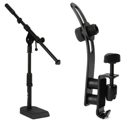 On-Stage Stands MS7920B Bass Drum / Boom Combo Mic Stand Bundle with On-Stage Stands DM50 Drum Rim Mic Clip image 1