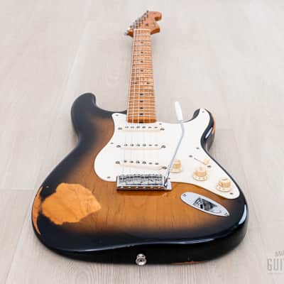 1999 Fender American Vintage ‘57 Stratocaster Sunburst Relic w/ Custom Shop Pickups, Tweed Case image 11