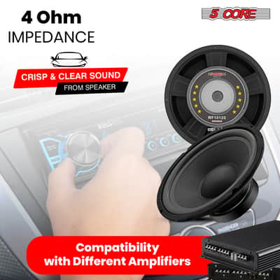 5 Core 10 Inch Subwoofer pair 600W Car Audio Sub Woofer 4 Ohm w Deep Bass Replacement Loud Speaker image 5