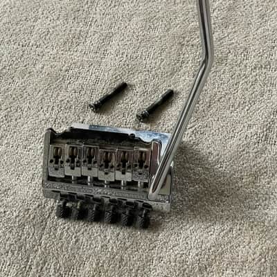 80’s Kahler 2520 Tremolo Bridge Vibrato Chrome Complete w Arm + Studs USA Patent Applied For image 2