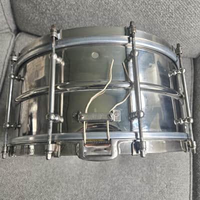 Ludwig 6.5 x 14 10 tube lug Heavy brass 2 piece shell 1920s - Nickel image 7