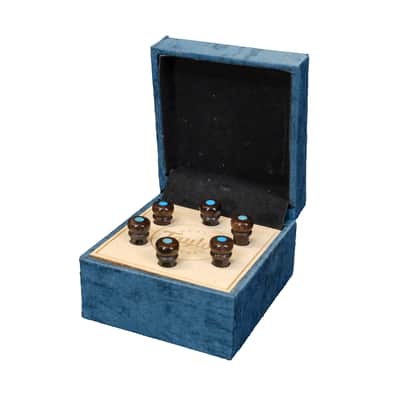 Taylor Water Buffalo Horn Bone Bridge Pin Set-Brown with Turquoise image 1