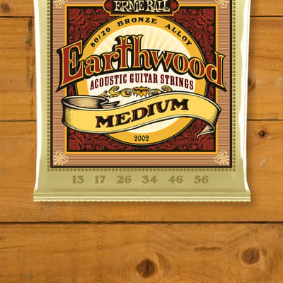 Ernie Ball Medium Earthwood 80/20 Bronze Acoustic Guitar Strings - 13-56 image 1