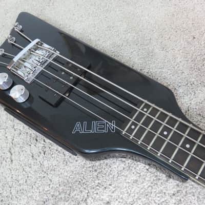 Vintage 1980s Hohner Hondo Cort Alien Headless Bass Guitar Black Clean Kramer Duke Clone image 7