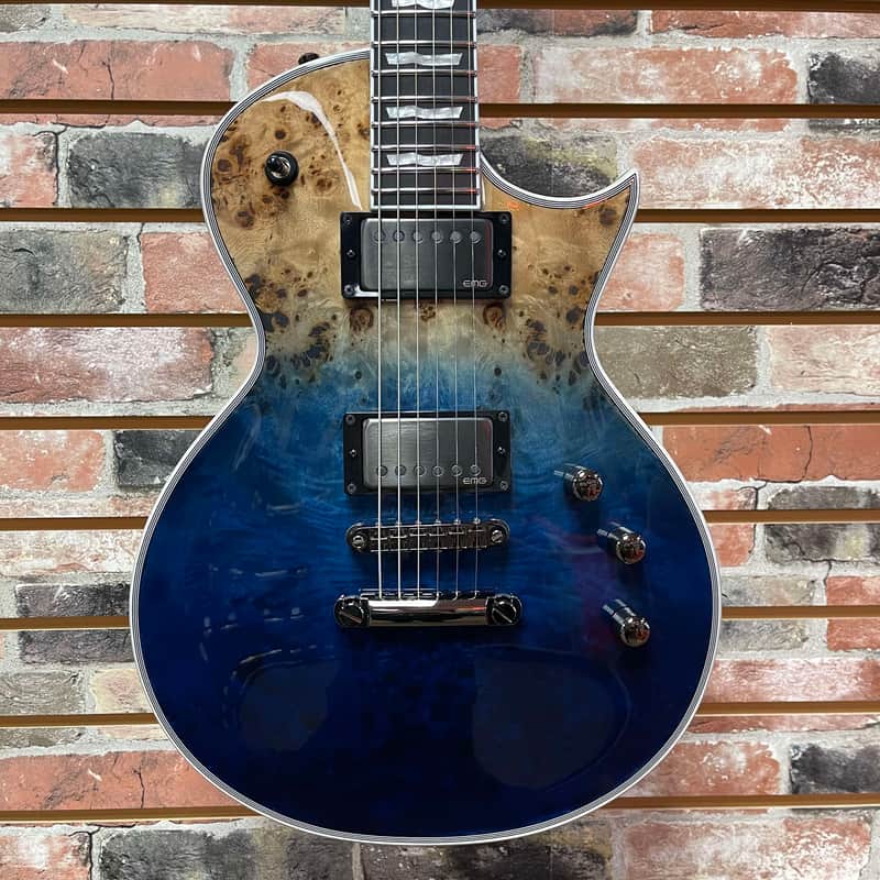 ESP EII Eclipse Burled Maple Blue Natural Fade image 1