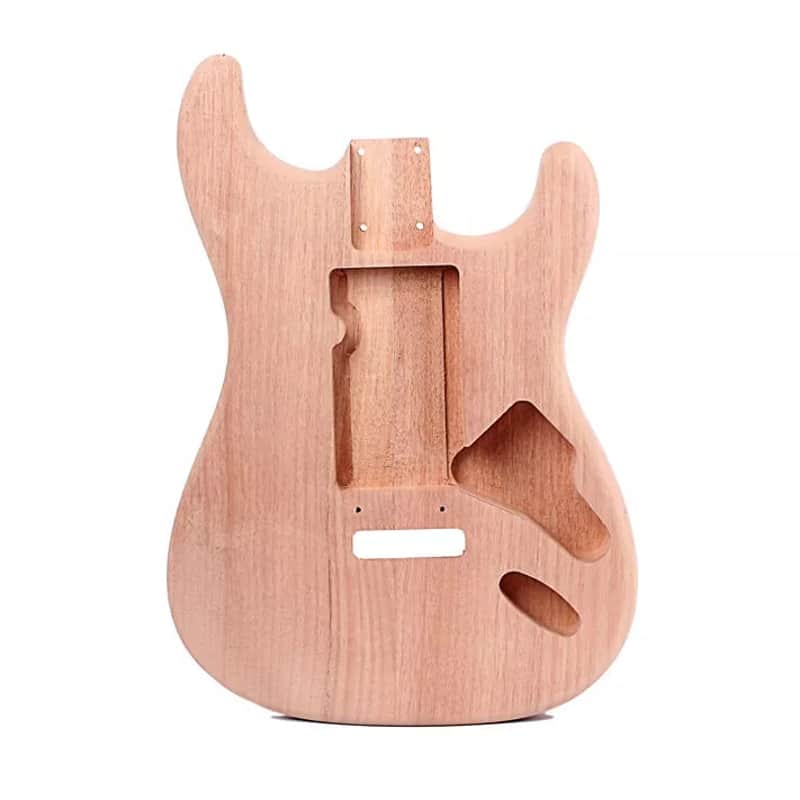 Unfinished DIY Red Walnut Guitar Body – Strat-Style, Pre-Drilled, Ready for Custom Build image 1