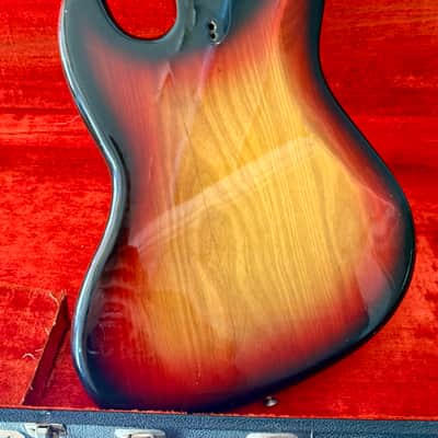 Fender  Jazz bass body 1975 - Sunburst original vintage USA 3 bolt image 2