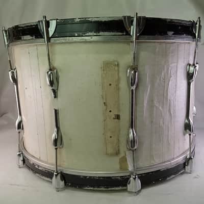Slingerland 14x24" Bass Drum 3Ply Maple/African Mahogany Vintage 70s White Gloss image 4