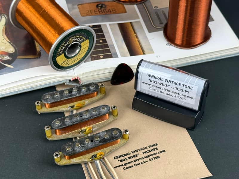 GVT “ NOS Wire “ Handwound Pickups for Stratocaster ®️ Original Pre CBS  1955 Magnet Wire Ltd. Ed. Anaconda Heavy formvar 1964. image 1