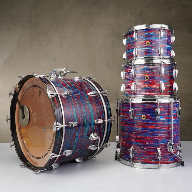1968 Ludwig 4-Piece Psychedelic Red Drums #59132 image 1