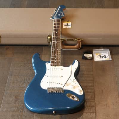 MINTY! 2014 Brondel Honeycaster Strat Style Electric Guitar Metallic Lake Placid Blue w/ Ron Ellis Pickups + Fender Case (7935)