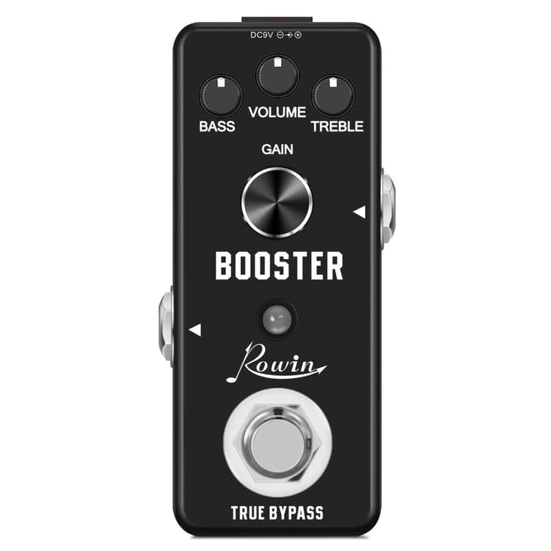 Rowin LEF-318 Guitar Booster Pedal, Analog Clean Boost with Bass & Treble EQ, Mini True Bypass Effect for Electric Guitar & Bass image 1