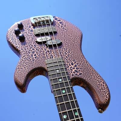 G&L USA Custom Shop LB-100 Sunset Coral Andromeda Crackle 4-String Electric Bass Guitar w/ Black Tolex Case (2025) image 1