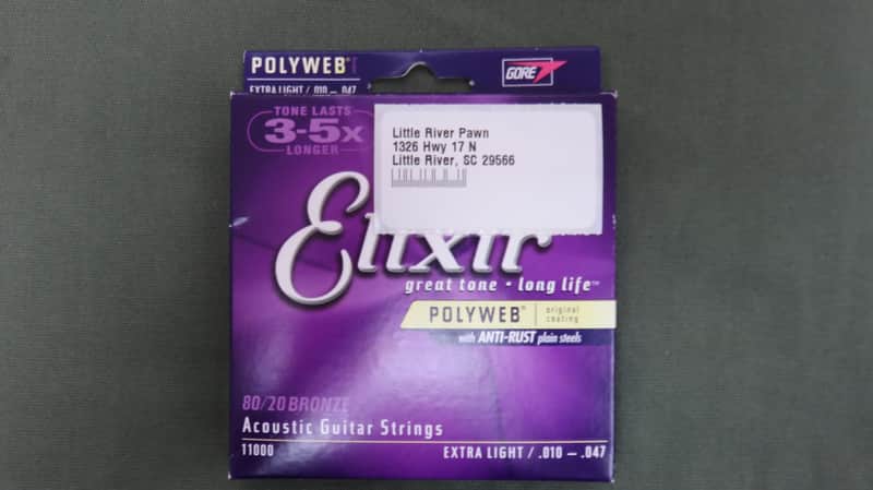 Elixir 11000 Polyweb 80/20 Bronze Acoustic Guitar Strings - Extra Light (10-47) 2010s - Standard image 1