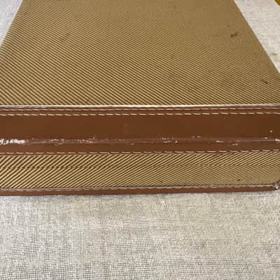 1990’s Fender Tweed Hardshell Case Fits Stratocaster / Telecaster Plush Red Interior image 11