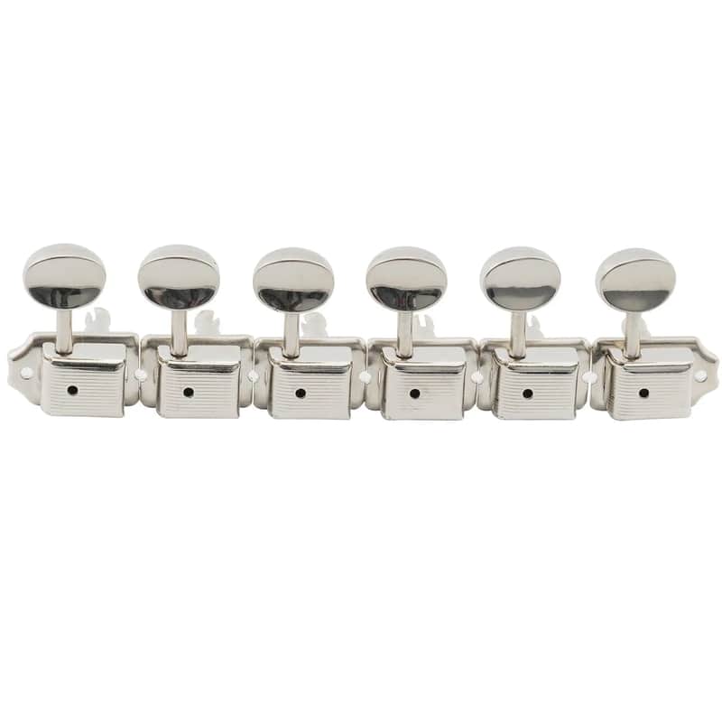 Brio Vintage Style 6-in-Line Guitar Tuners – Split Shaft Machine Heads for Strat & Tele Style Guitars - Chrome image 1