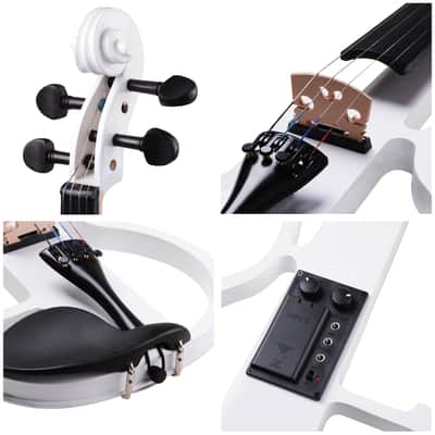 Cxxss 4/4 Violin Electric Violin(right hand)white-US image 2
