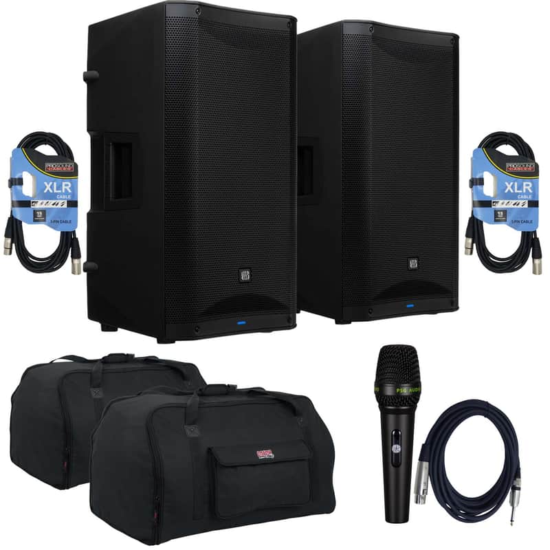 (2)PreSonus AIR XD 15 Powered Speaker - (2) Gator Tote15 - (2) XLR Cables - PSG AUDIO C350 Bundle image 1