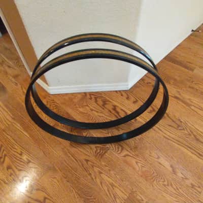 Rogers (2) matching vintage gold sparkle Cleveland era holiday 20-in bass drum hoops early 1960s excellent image 4