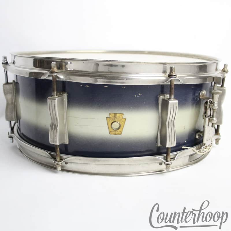 Ludwig 14x5"Jazz Festival Snare Drum Blue Duco Nickel Brass Rims Vintage 60s USA image 1
