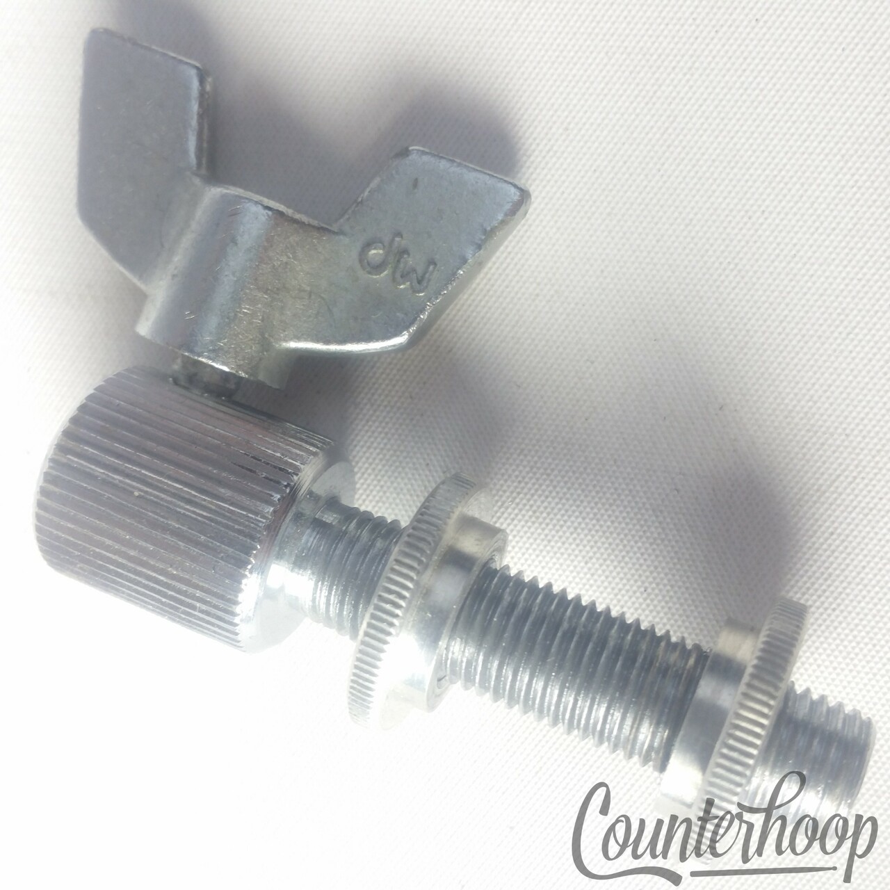 DW Hi-Hat Cymbal Stand Clutch Chrome Plating Mount Part Drum Workshop USA Holder — main photograph