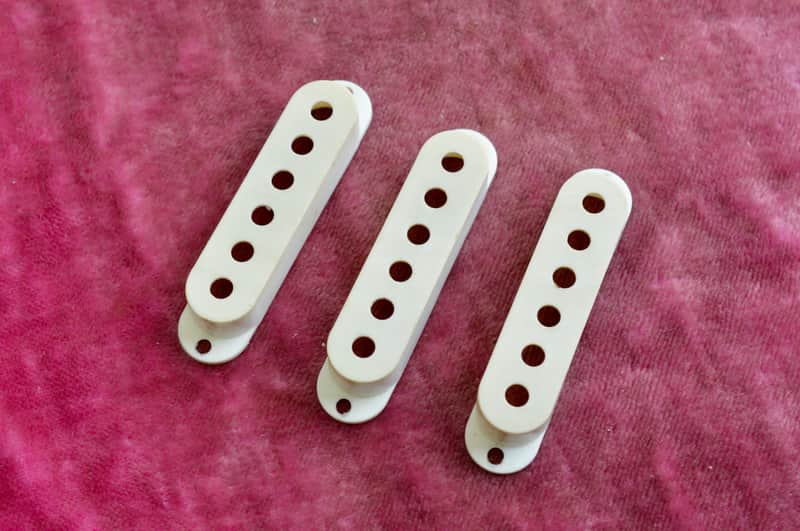 Vintage 1959 Fender Stratocaster Pickup Cover Set - Pre-CBS Strat Covers - 1950's 1960's image 1