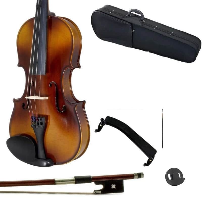 1/4 Solid Wood Student Violin w Case Bow Rosin String Tuner image 1