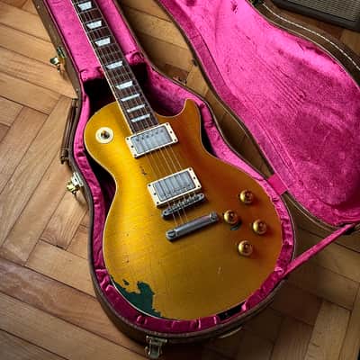 2017 Gibson Les Paul Standard Heavy Aged Gold over Green PSL image 19
