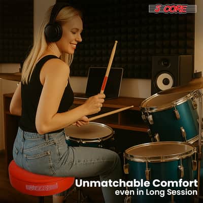 5 Core Drum Throne 3" Padded Seat Adjustable Drumming Chair for Practice and Performance image 13