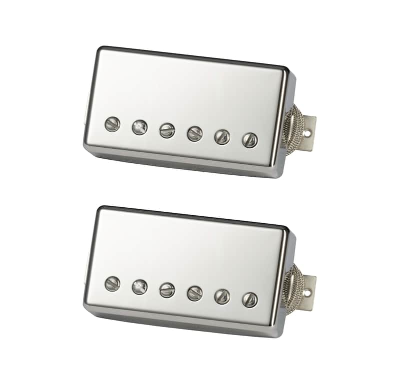 Gibson Kirk Hammett Greenybucker Set Double black Nickel cover Unpotted Rhythm pickup reverse polarity T: 8.7k R: 8.3K Alnico 2 image 1