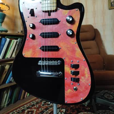 Borisov Style Black Electric Guitar Vintage Soviet Reissue Germanium Fuzz Sound image 10