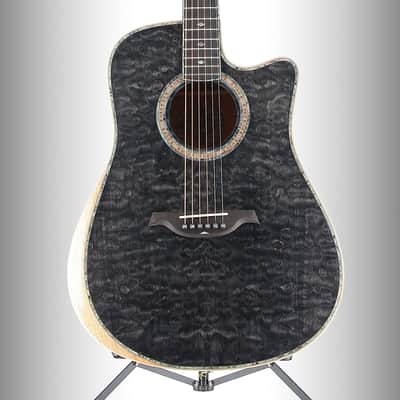 BC Rich  Prophecy series 6-string Acoustic-electric with Maple Top, Maple Back and Sides, Mahogany Neck, and Ebony Fingerboard - Smoke Black Quilt (X7) (0073A) image 1