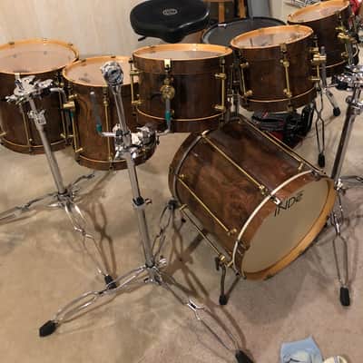 Bearing Edge Drum co. 7 pc Drum Set Bearing Edge 2003 Maple Bubinga image 2