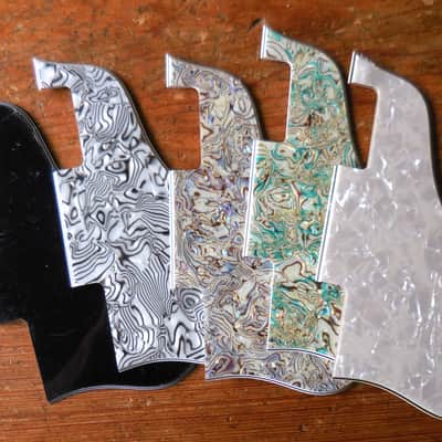 L@@K - - - Lot of 5 New Les Paul Pickguards Black, Pearl, plus 3 Colored Patterns image 1