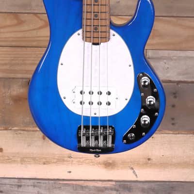 Music Man Short Scale StingRay Bass Translucent Blue w/ Case image 1