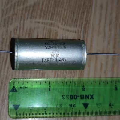 2x k73-16V 22uF 63V PETP Mylar Soviet Capacitors High Quality Soviet NOS Matched Pair image 4