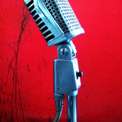 Vintage 1960's Claricon 38-503 dynamic microphone High Z Satin Chrome w cable image 3