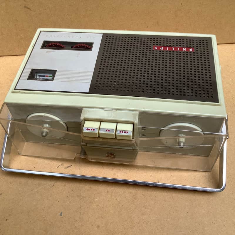 Philips Vintage Portable analog reel to reel tape player recorder image 1