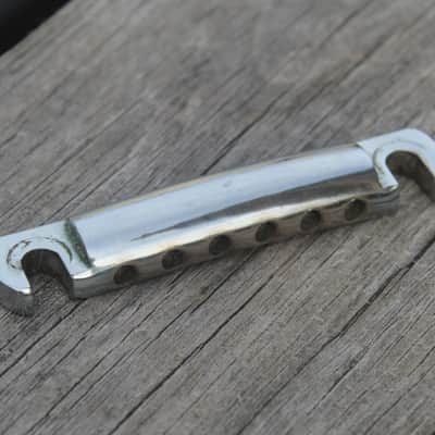 Vintage 1975 Gibson Tailpiece Chrome 1974 1976 Les Paul ES SG 1970's Stop Tail image 1