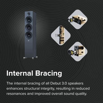ELAC Debut 3.0 DA43-BK Atmos-Enabled On-Wall Speakers, Black Ash (Pair) - 1” Aluminum Dome Tweeter & 4” Aramid Fiber Woofer - 2-Way Bass Reflex - 48Hz to 38KHz Response image 5