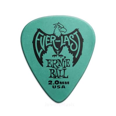 2.0mm Teal Everlast Picks 12-Pack Non-Slip Textured Delrin, world standard shape / specifications image 1