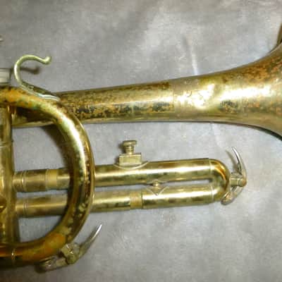 Vintage Silvertone Cornet 1968 - 1969 made in Elkhart Indiana Vincent Bach Corp 7-c Mouthpiece FOR PARTS OR REPAIR image 15