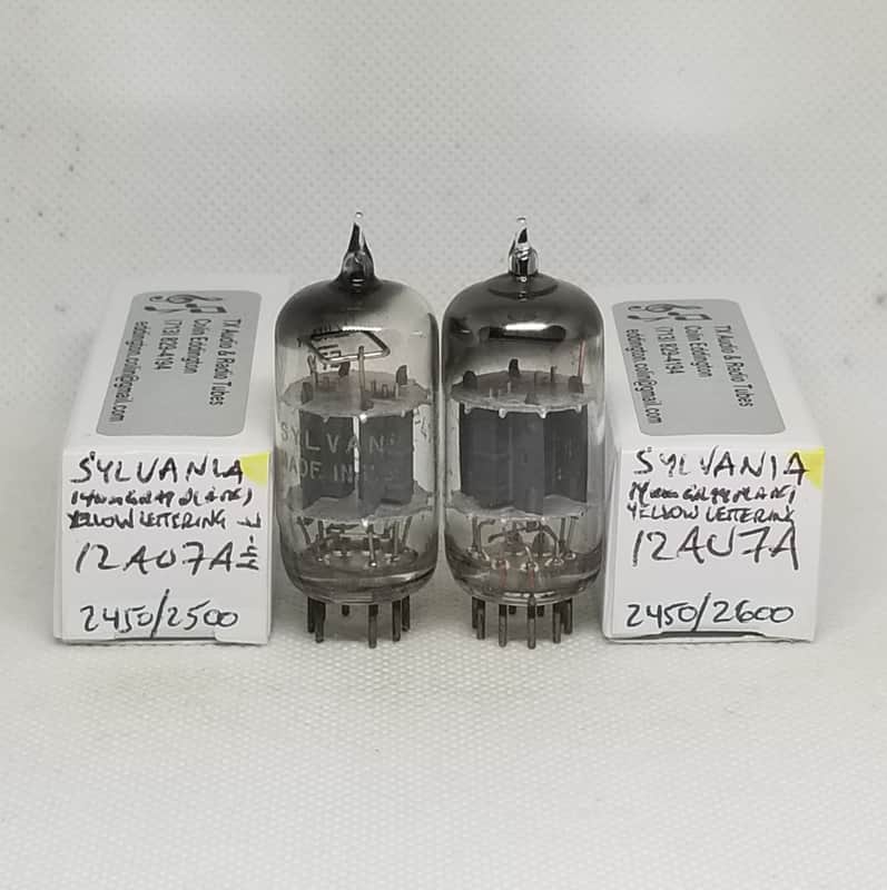 Sylvania 12AU7 Short Gray Plate Very Well Matched (5.7%) Pair NOS 12AU7A ECC82 image 1