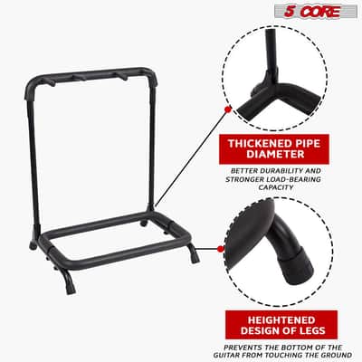5 Core Guitar Rack Stand 3 Guitars Holder Universal Multi Storage for Acoustic Electric and Bass - GRack 3N1-GRack 3N1 OVAL image 13