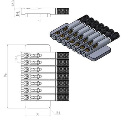 Nova Guitar Parts 7-String Headless Guitar Bridge image 8