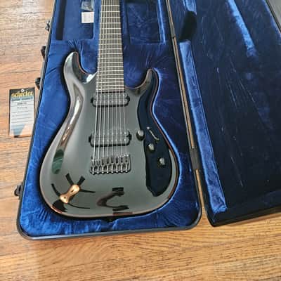 Schecter Blackjack C-8 Black with Red Binding, Case NOT included image 1